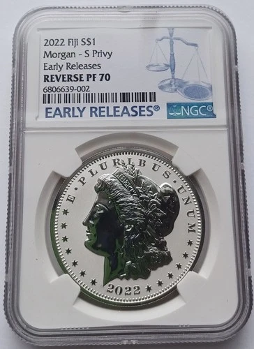 2022 Fiji Morgan S Privy Silver Dollar S$1 Early Releases - NGC REVERSE PF 70