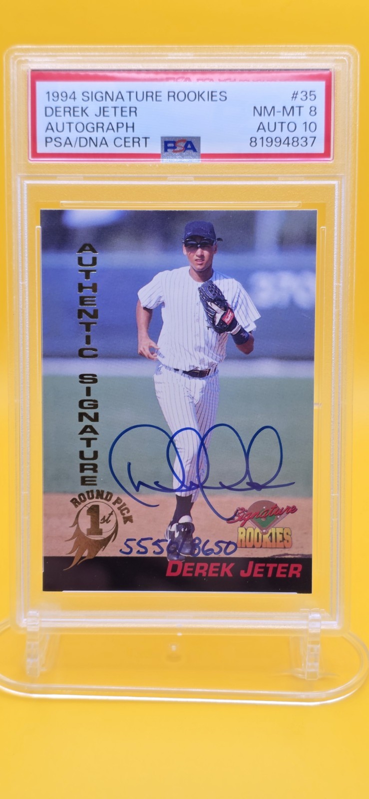 PSA 8 NM MT - AUTO 10 - 1994 Signature Rookies - Derek Jeter #35  5550/8650 (AU)
