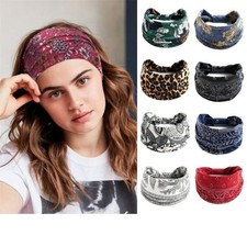 Bandanna Wide Sports Yoga Headband Stretch Hairband Elastic Hair Band Turban