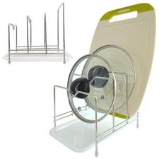 2 Pack Cutting Board Holder Rack Pan Lids Pot Organizer Stainless Steel Inclu...