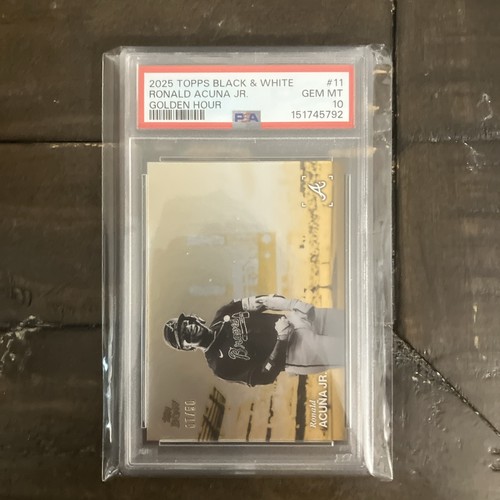 PSA 10 2025 Topps Black & White Golden Hour Ronald Acuna Jr /50 Atlanta Braves