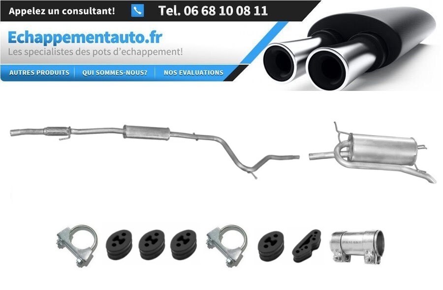Échappement Fiat Palio Weekend 1.2 anti-corrosion avec kit complet