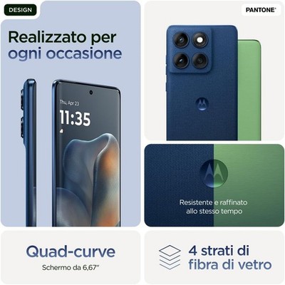 Smartphone Motorola Edge 60 5G 8GB RAM + 256GB Gibraltar Sea - Neuf, écran 6.67", Triple Caméra