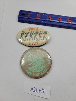 #ad Vintage Logger Button Pins EHS Loggers Eureka High School Loggers Football $12.60