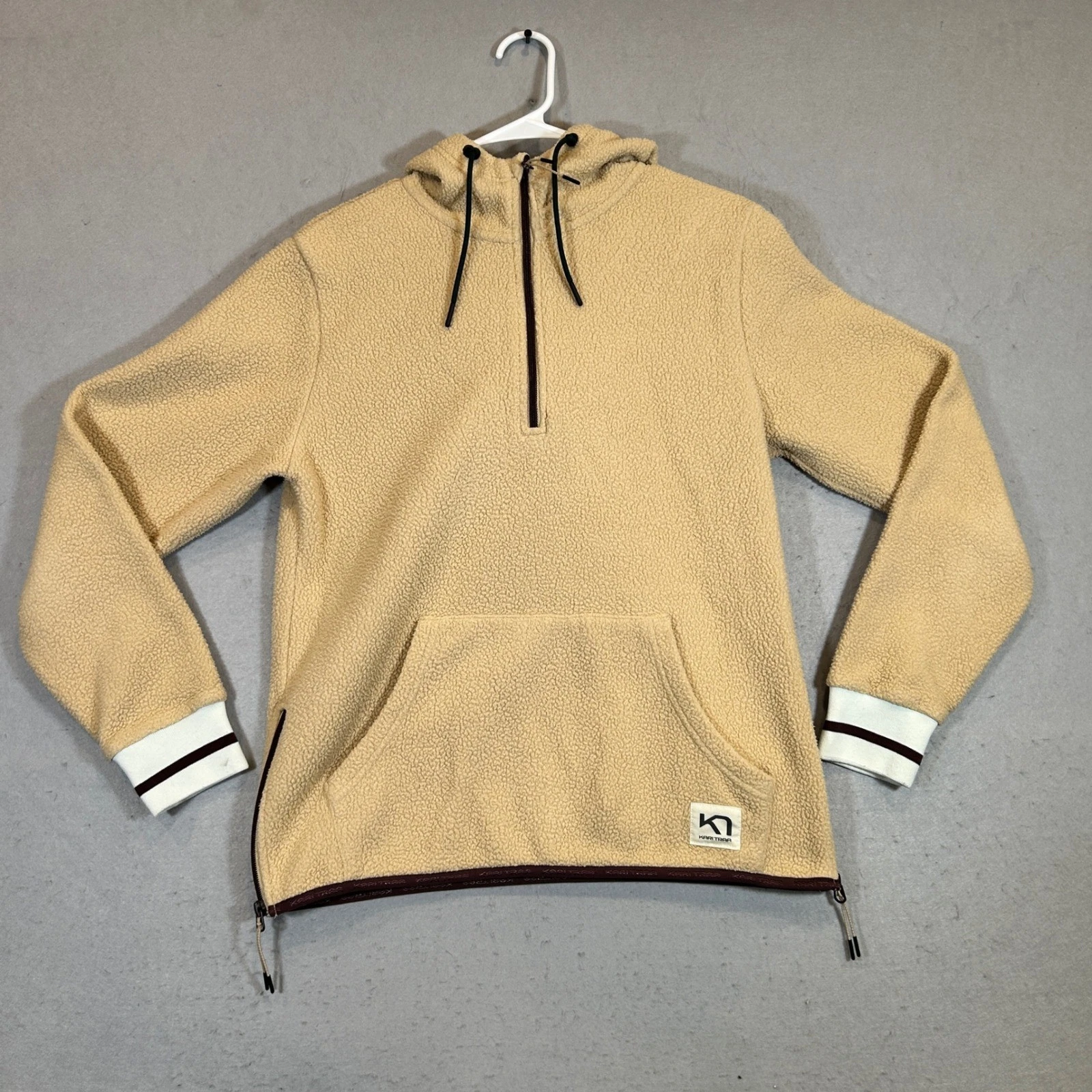 Kari Traa Jacket Womens Medium Brown Fleece 1/2 Zip Hoodie Casual Capsule