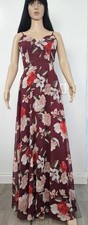 NWT Lulus Into Bloom Burgundy Floral Print Maxi Dress Women’s XS