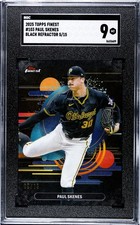 2025 Topps Finest - Uncommon Paul Skenes #103 Black Refractor 5/15 SGC 9