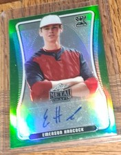 2020 Leaf Metal Draft Emerson Hancock Green Prism Auto Serial #d 10/10 BOOKEND!!