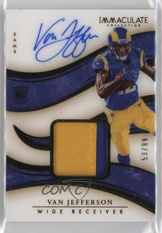 2020 Panini Immaculate 53/99 Van Jefferson #128 RPA Rookie Patch Auto RC 0z9d