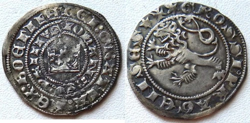 Bohemia Prague Dime John of Luxembourg (1310-1346) VF-XF 142216
