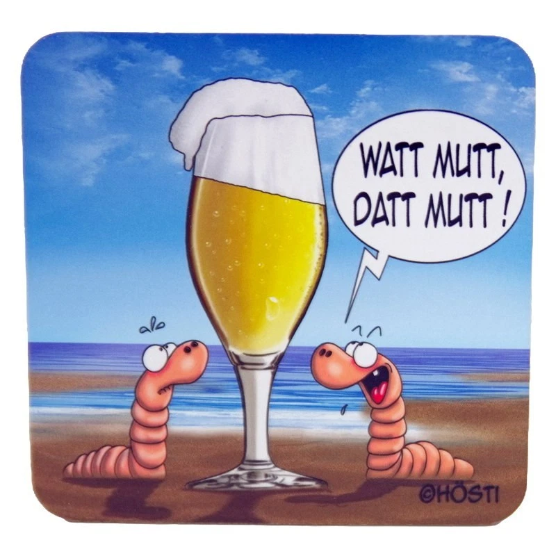 Lustige Bierdeckel „Watt mutt, datt mutt“ – maritime Motive von Hösti