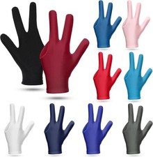10 Pieces Three Fingers Billiard Gloves Universal Breathable Elastic Cue Sports