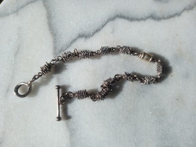 Michael Dawkins ~ 8'' Sterling Granulation Station Toggle Bracelet