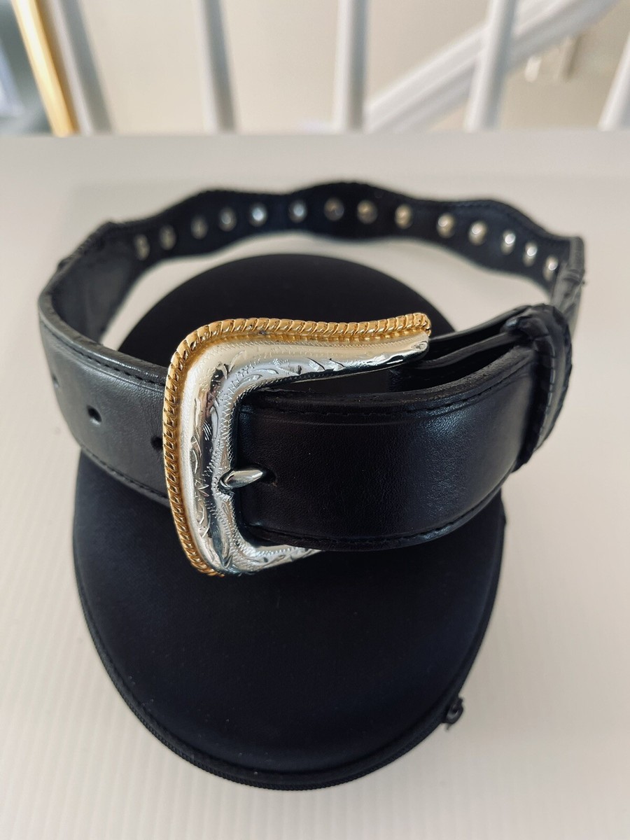 NEW NOCONA WESTERN GENUINE LEATHER BELT BLACK W CARVED BLING  display picture 2