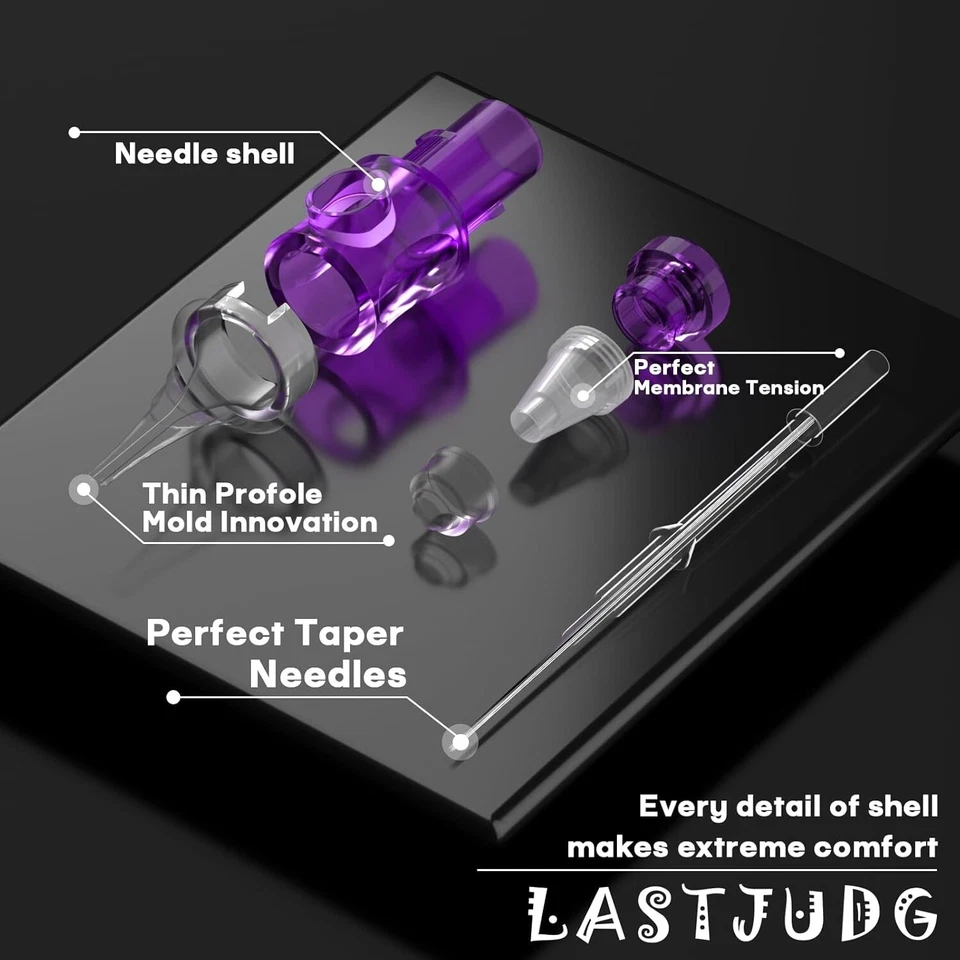 Wormhole Style Tattoo Needles, 50pcs Mixed Disposable Finger 3RL 5RL 7RL 9RL 11R - Image 2 of 4