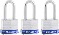 Master Lock Padlocks Keyed Alike 3-Pack Long Shackle Outdoor Locks
