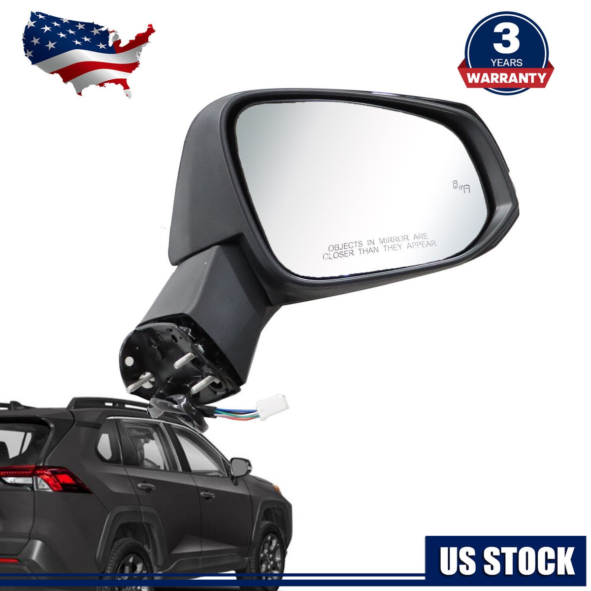 Power Heated w/ Turn Signal Lamp Passenger Side Mirror For Toyota