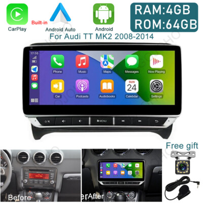 64GB 10.25'' Android 13 Car Radio GPS Navi Stereo Carplay For Audi TT 2008-2014