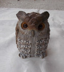 1980 Clarence Cameron 5 1/4" Horned Owl Figurine Stoneware Damaged Art Pottery — photo 2