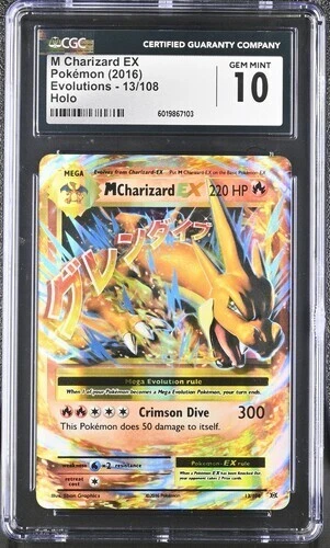 CGC 10 M CHARIZARD EX EVOLUTIONS HOLO 13 POKEMON GEM MINT