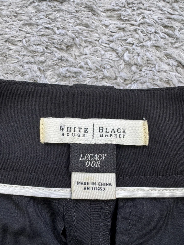 White House Black Market Cargo Pants Women 00 R Black Legacy Flare Trousers Y2K - Image 3 of 4
