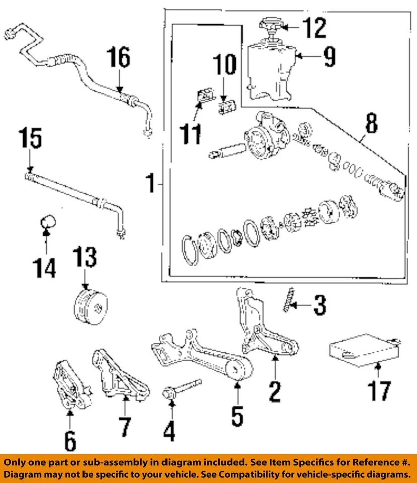 Used Power Steering Pump fits: 2005 Pontiac Sunfire Grade A - Image 3 of 4