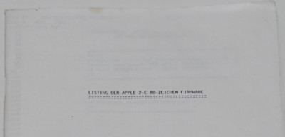 Apple II e 80 Zeichen Firmware Handbuch Source Quellcode - 1983 deutsch