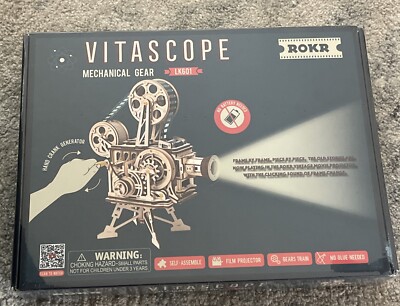 ROKR Vitascope Movie Projector 3D Wooden Puzzle New Mechanical Gear Sealed