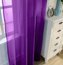 2 X  Gardinen Schlaufen Fenstergardine Bestickt Vorhang Wohnzimmer 140x240 cm.