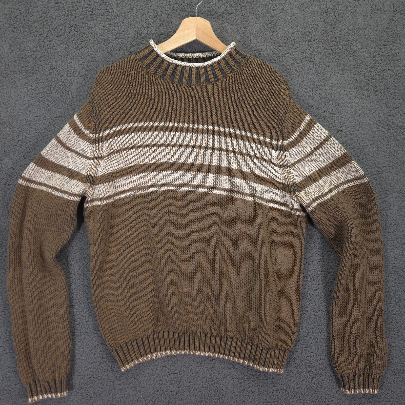 Pendleton  Pullover Striped Sweater XL Brown Whit… - image 1