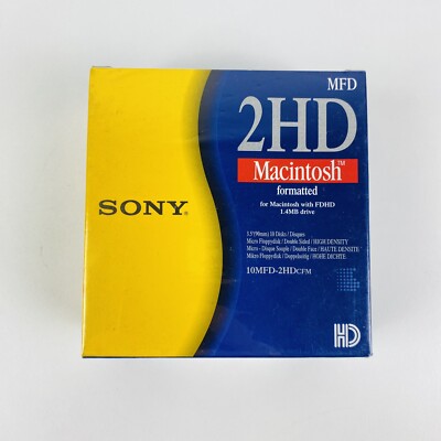 Sony 2HD Macintosh formatted Disketten 10 Stück 1.4MB Drive 10MFD-2HDCFM NEU OVP