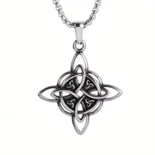 Irish Celtic Cross Pendant Trinity Knot Claddagh Christian Stainless Steel