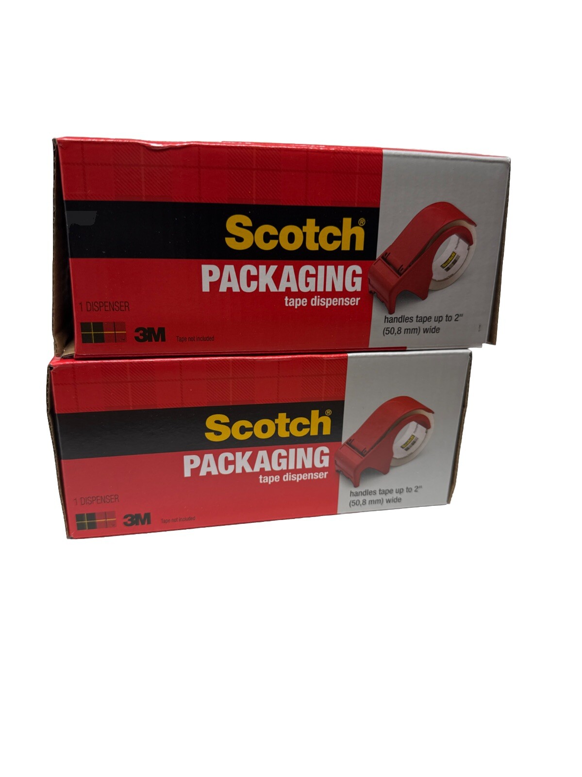 Packaging Tape Dispenser Scotch 3M DP300RD Hand Manual Cutter New In Box Two 2-image