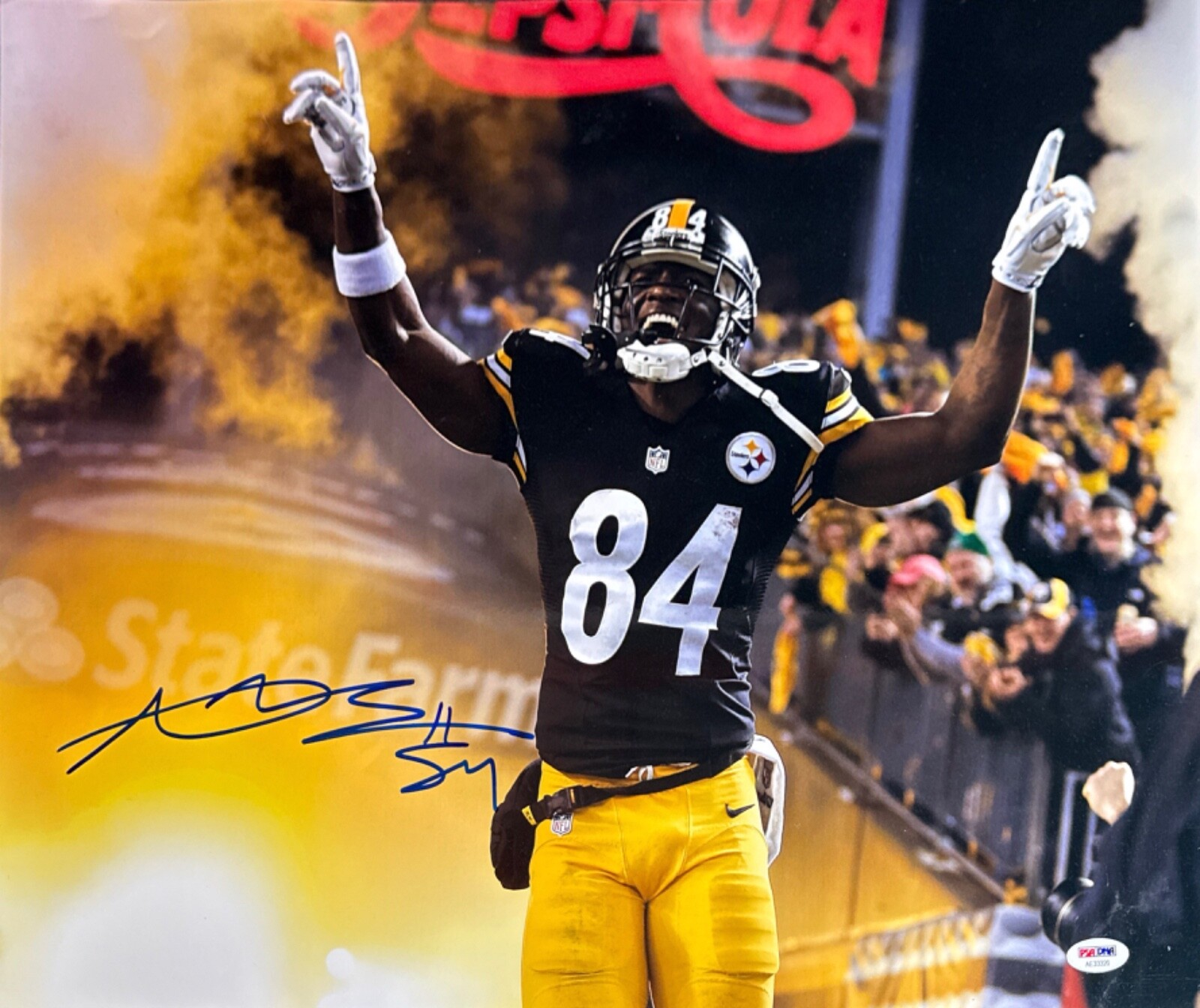 Antonio Brown Autographed Signed Pittsburg Steelers 12x18 Photo NFL PSA AE33319 