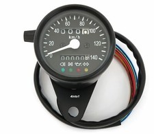 Mini Kmh Speedometer Indicator Lights Trip Meter 140060 Black 12v Gauge 2.5