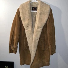 Richmond Brothers Mens Brown Corduroy Coat Pile Lined Size 36 Regular