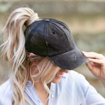 Ponytail Messy Buns Ponycaps Baseball Cap Dad Trucker Mesh  display picture 3