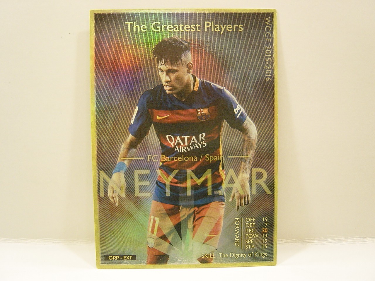 Panini WCCF 2015-16 GRP Neymar Jr 1992 Brazil No.11 Barcelona Greatest Player FW