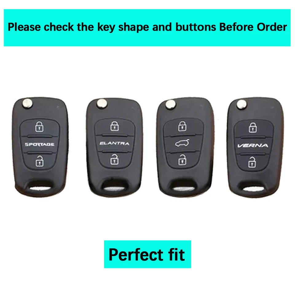 3 Button TPU Car Flip Key Fob Cover For 2010 - 2013 Kia Rio Soul Sportage Foto 2 de 4