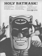 1966 GE Holy Batmask Halloween Vintage Print Ad Batman TV Series First Season