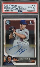 2018 Topps Bowman Chrome #JH Jordan Humphreys Rookie RC AUTO N.Y. Mets PSA 10