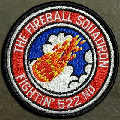 The Fireball Squadron Fightin  522nd CANNON AFB, Clovis, NM patch COLOR 4'' VTG