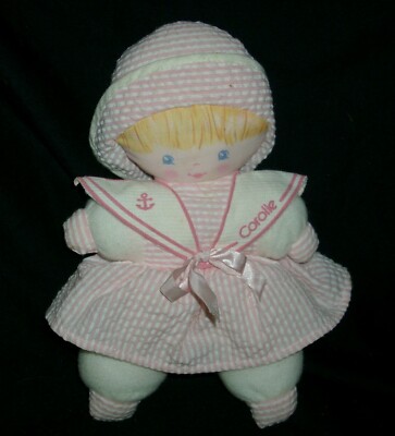 10 Vintage Corolle Baby Girl Doll Pink Stuffed Animal Plush Toy Made In France Ebay