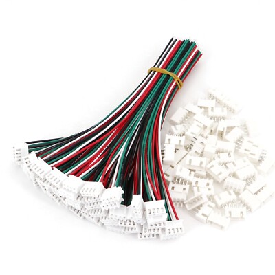 50Sets XH2.54 Pitch 2.54mm 4-Pin Single End 15cm Wire To Board Connector