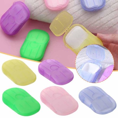 1 Box (20 Sheets) Soap Paper Sheets Portable Disposable Travel Scented P1N1