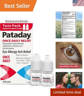Alcon Once Daily Relief Eye Drops - Long-Lasting Allergy Itch Relief, 2 Pack