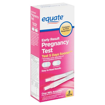 Equate Early Result Pregnancy Tests, Results in 2 Minutes, 2 Tests Per Package