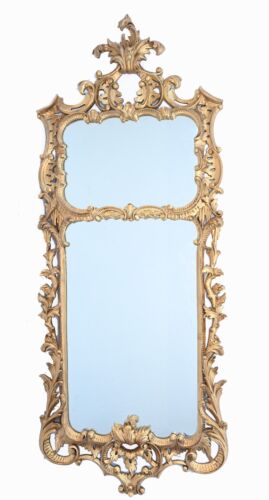 Chinese Chippendale Pier Mirror Gilt Frame Pagoda