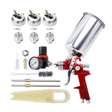 Professional HVLP Air Paint Spray Gun For Painting Houses Cars Steel Adjustable
