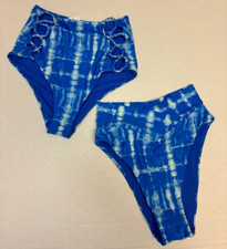 NWT AMERICAN EAGLE AERIE SET OF TWO TIE DYE BLUE SWIM BOTTOMS SIZE: XS 